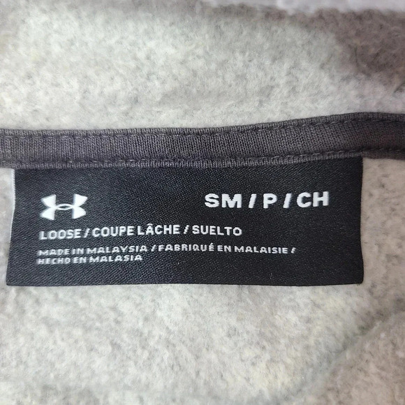 Under Armour Hooded Pullover Sweatshirt Women's Small Heather Gray Loose - Picture 3 of 3